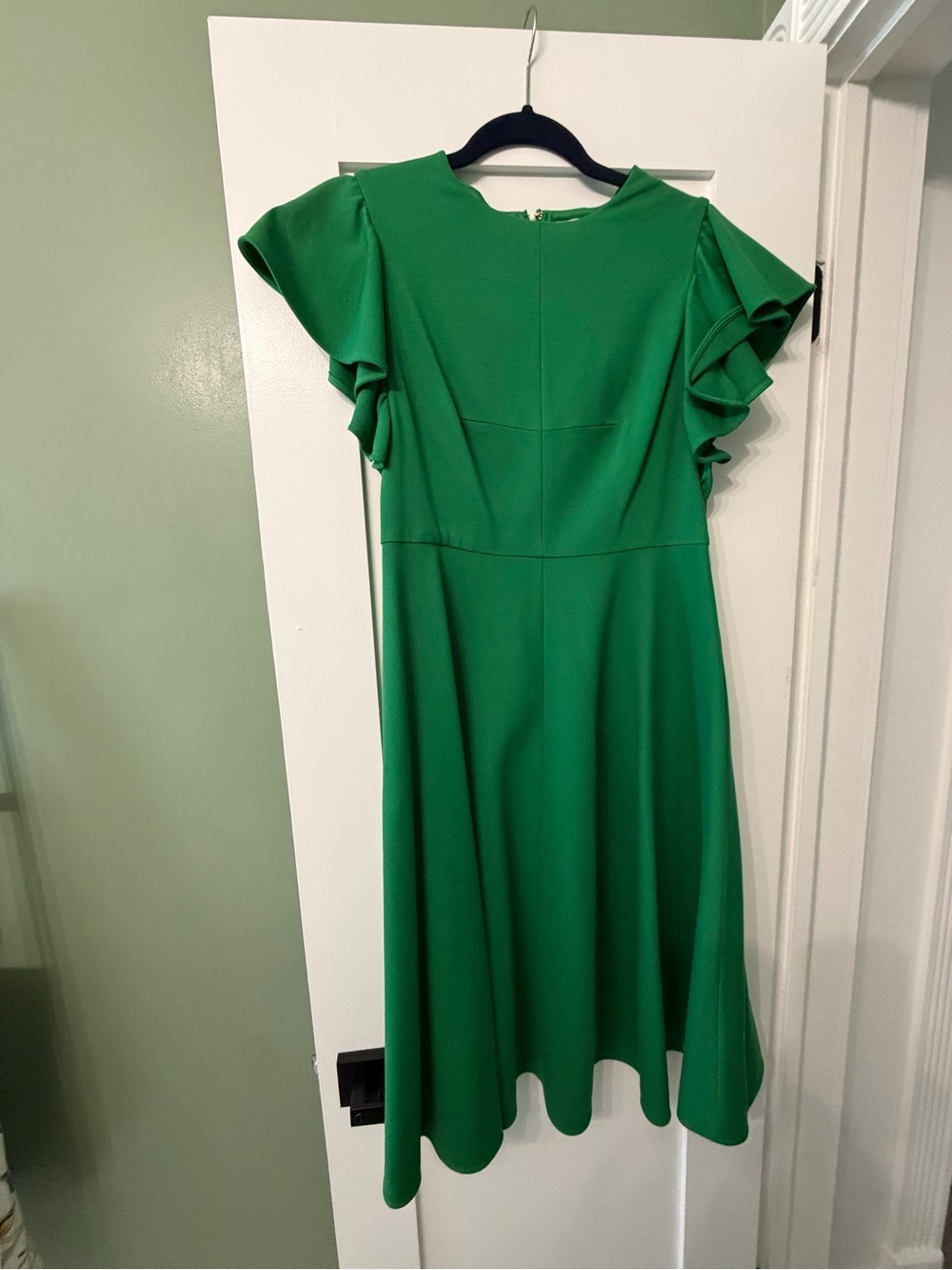 kate spade Emerald Green Ruffle Sleeve Midi Dress